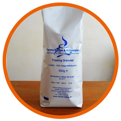 Bild, Tüte, Produkt, Granulat, Topping Harms Kaffee