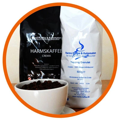 Bild, Tüten, Produkt, Premium, Topping, Harms Kaffee